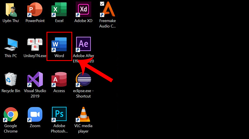Hướng dẫn mở Word trên desktop