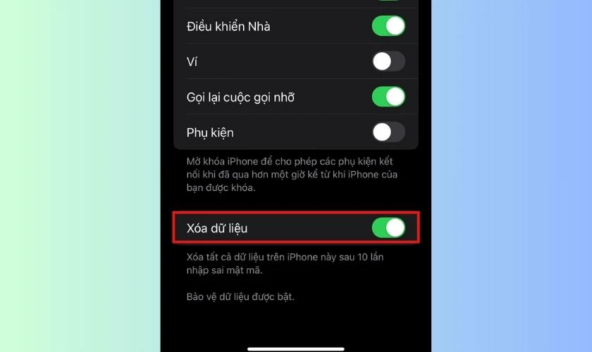 Nhập mật mã lại lần cuối để hoàn tất việc tắt mật khẩu iPhone