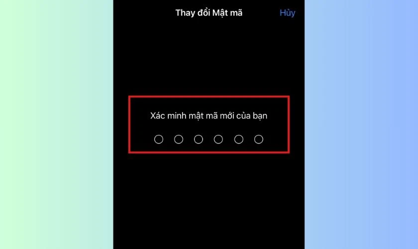 Xác nhận lần cuối để hoàn tất quá trình đổi mật khẩu trên iPhone