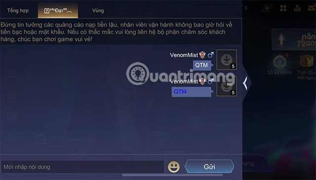 Ấn vào biểu tượng Avatar tại giao diện chính của game.