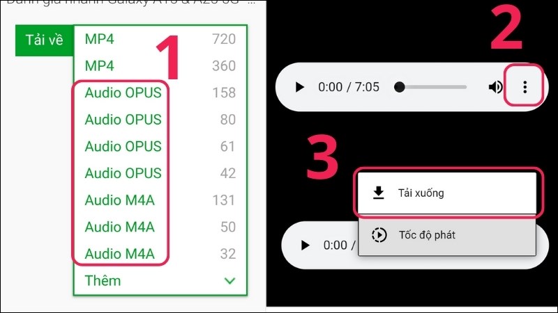 Chọn định dạng MP3 cần tải và tải xuống