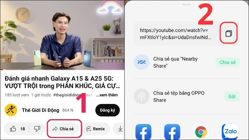 Đầu tiên hãy sao chép liên kết video