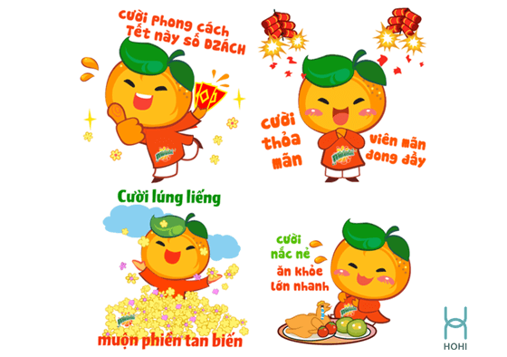 sticker tết dễ thương dán trên phong bao mừng tuổi đầu năm. Câu chúc tết độc đáo.