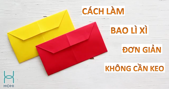 cách gấp phong bì thư không cần keo