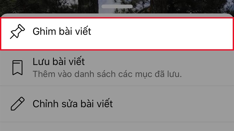 Chọn Ghim bài viết