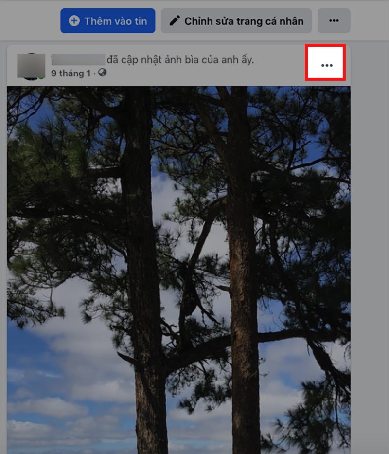 Nhấn vào biểu tượng 3 dấu chấm ở góc trên bên phải bài viết