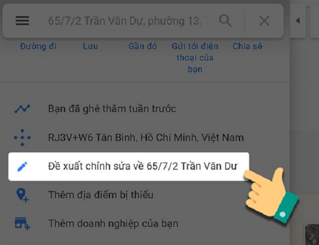 Cách sửa địa chỉ đã tạo trước đó trên Google Maps bước 2