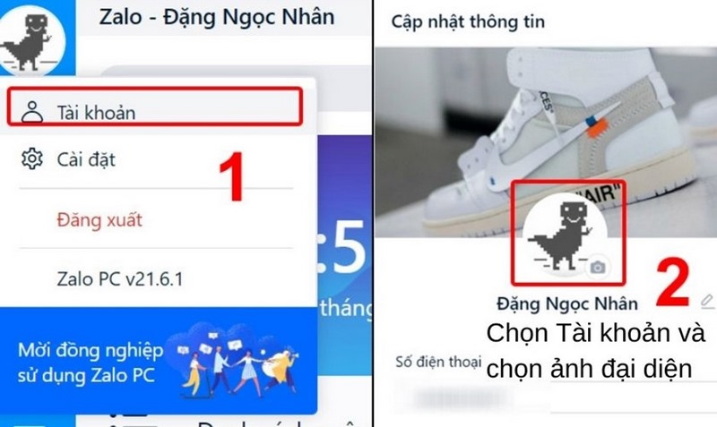 chon vao anh dai dien