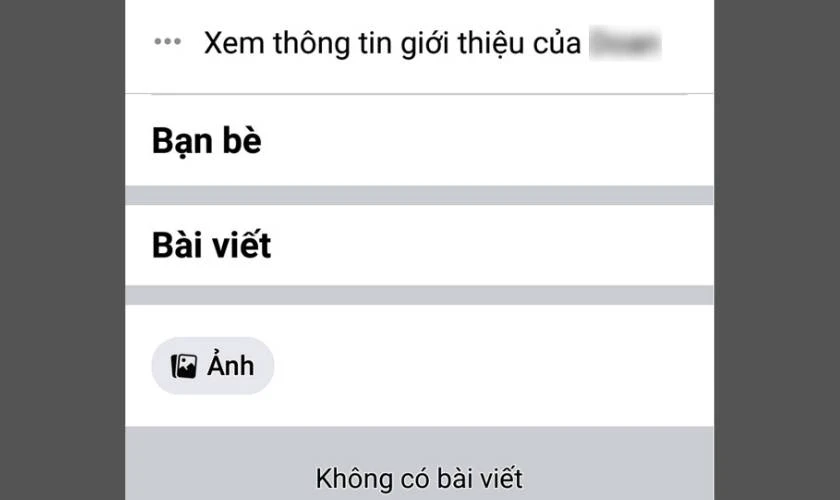 Xem danh sách bài đăng trên trang cá nhân của đối phương