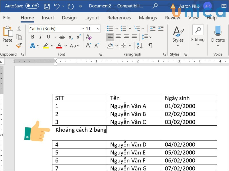 Cách tách 1 bảng thành 2 bảng trong Word - Hình 5