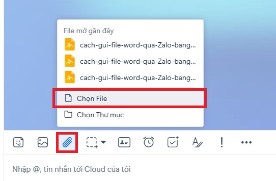 Cách gửi file word qua Zalo trên điện thoại, máy tính