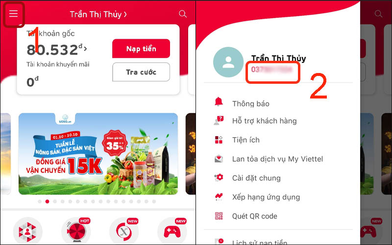 Xem số điện thoại của tôi trên My Viettel