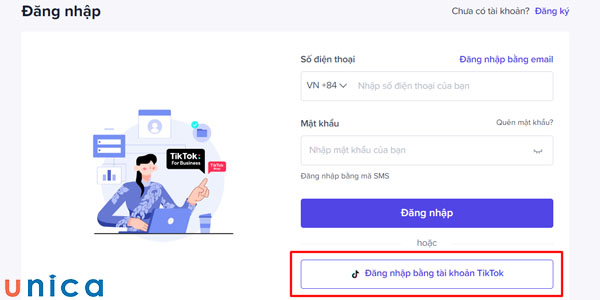 Đăng nhập tài khoản TikTok 