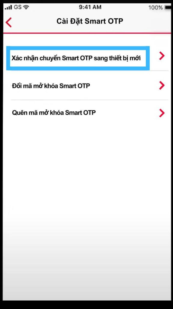 Hủy Smart OTP Techcombank qua ứng dụng Techcombank Mobile 03