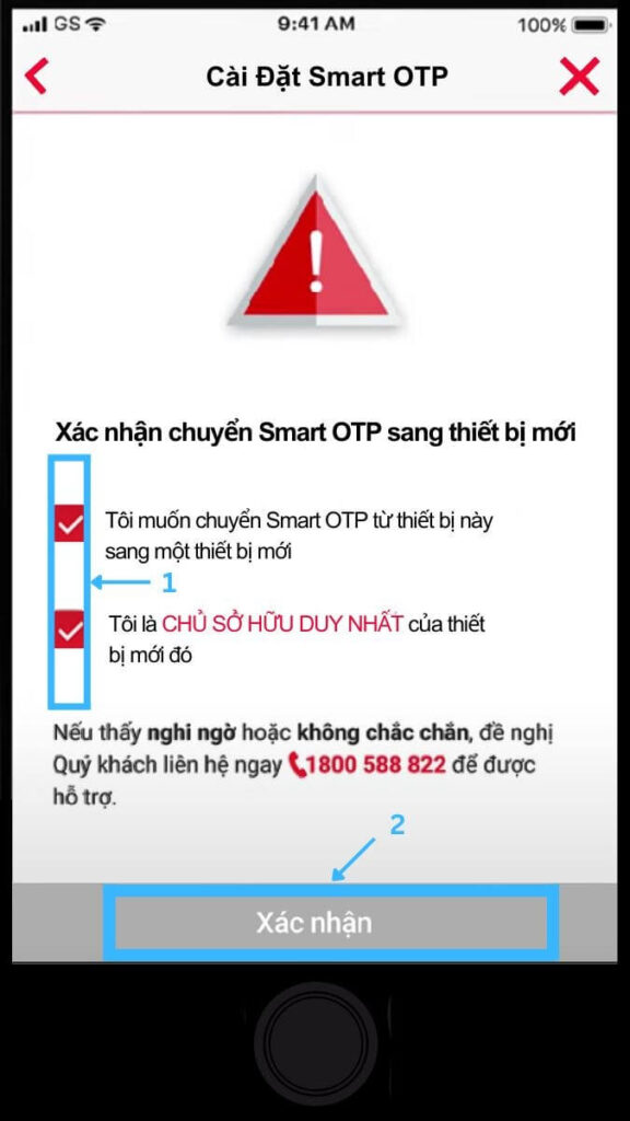 Hủy Smart OTP Techcombank qua ứng dụng Techcombank Mobile 04