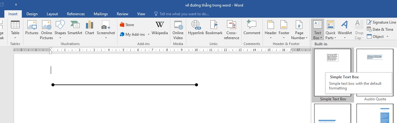 Hướng dẫn cách kẻ đường thẳng trong word đơn giản