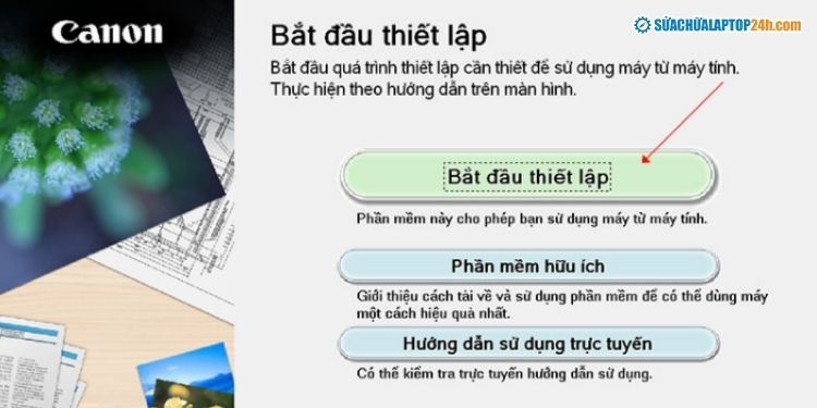 Chọn Bắt đầu thiết lập