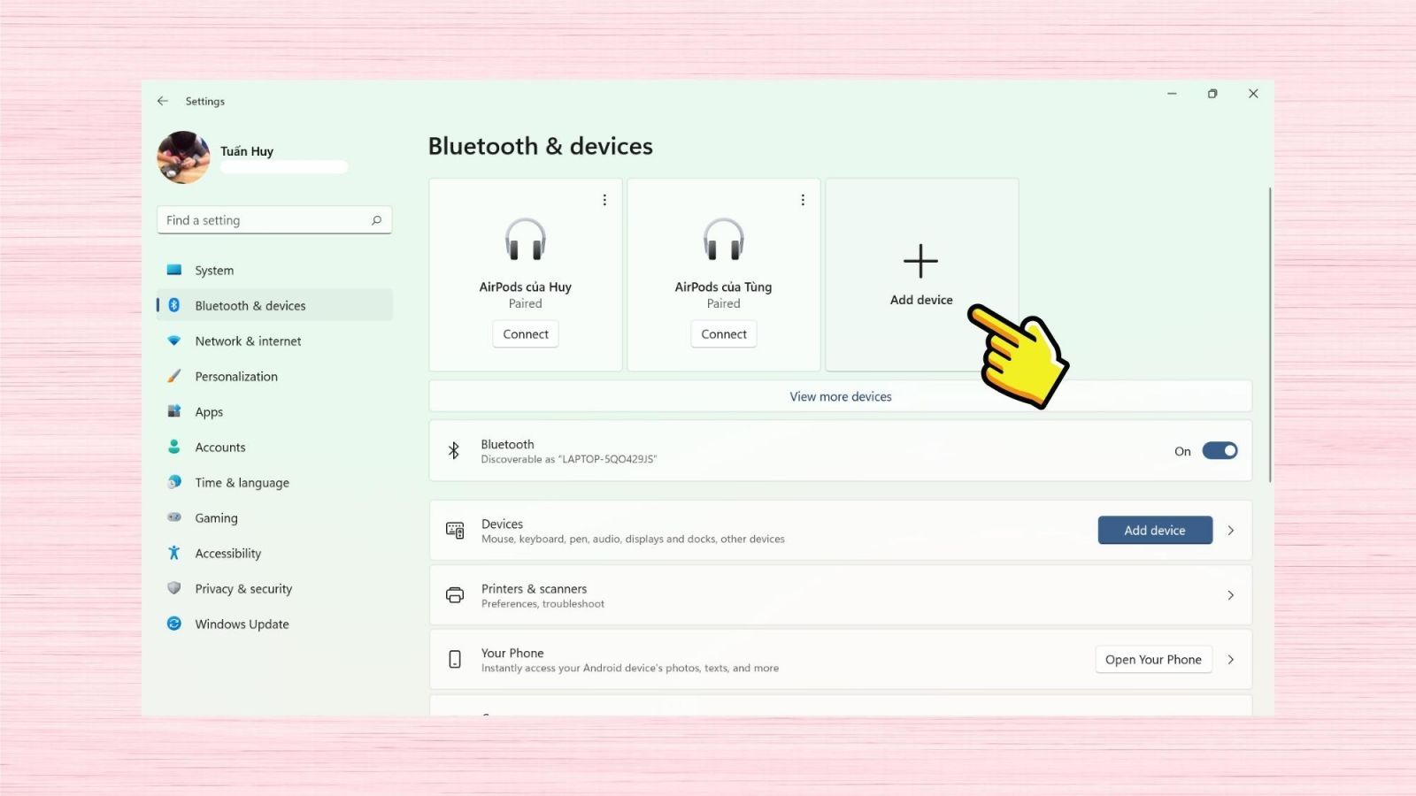 cách kết nối tai nghe Bluetooth