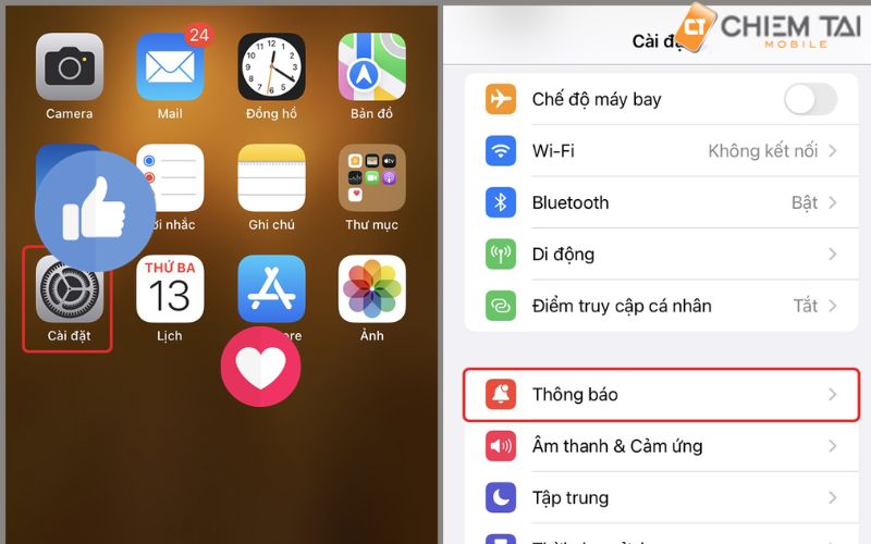 cách hiển thị tin nhắn messenger trên màn hình iphone