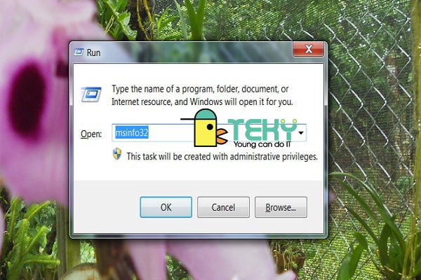 Sau khi gõ, bạn sẽ nhìn thấy một hộp thoại hiện ra trên giao diện máy tính. Lúc này, bạn hãy gõ msinfo32 vào nhé.