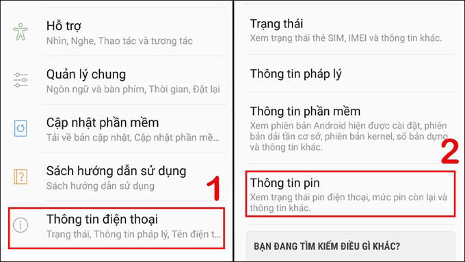 Kiểm tra tình trạng pin