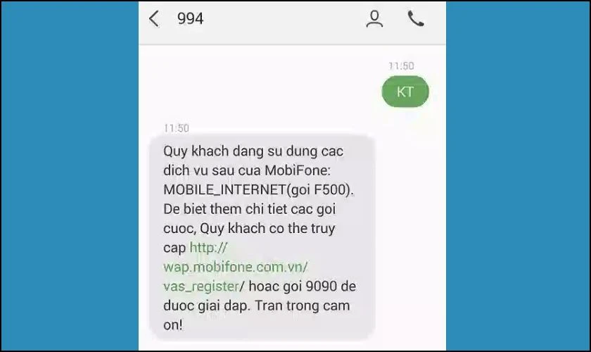 Hướng dẫn cách kiểm tra gói cước MobiFone đã đăng ký bằng tin nhắn