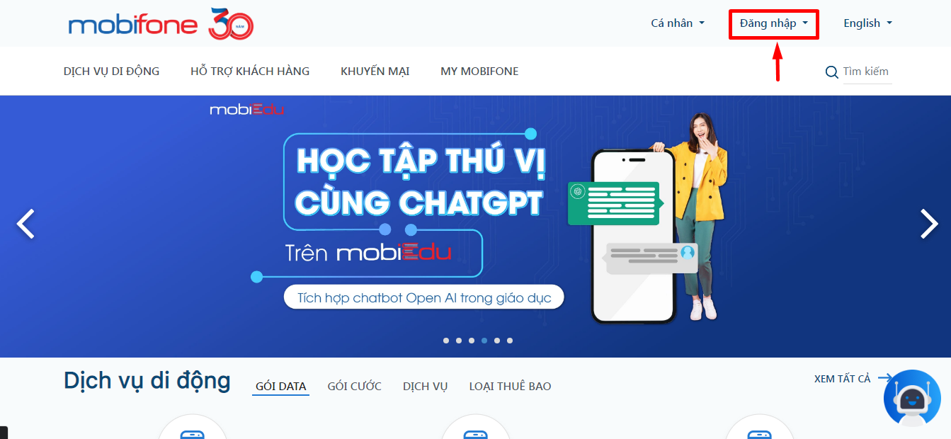 Tìm hiểu dung lượng 4G Mobifone trên website máy tính 1