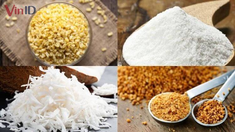 Nguyên liệu chính làm bánh nếp đậu xanh dừa