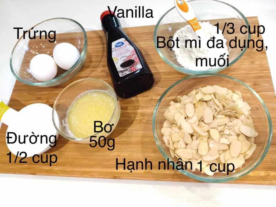 Cách làm bánh ngói hạnh nhân vị cam