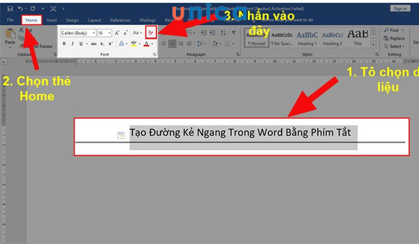 Xoá bỏ những dòng kẻ bằng lệnh Clear All Formatting