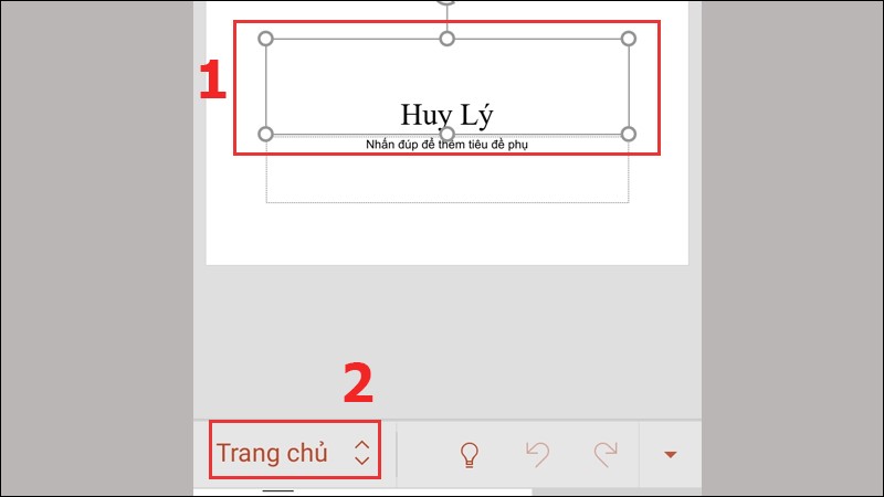 Cách tạo hiệu ứng khi làm Powerpoint trên điện thoại bước 2