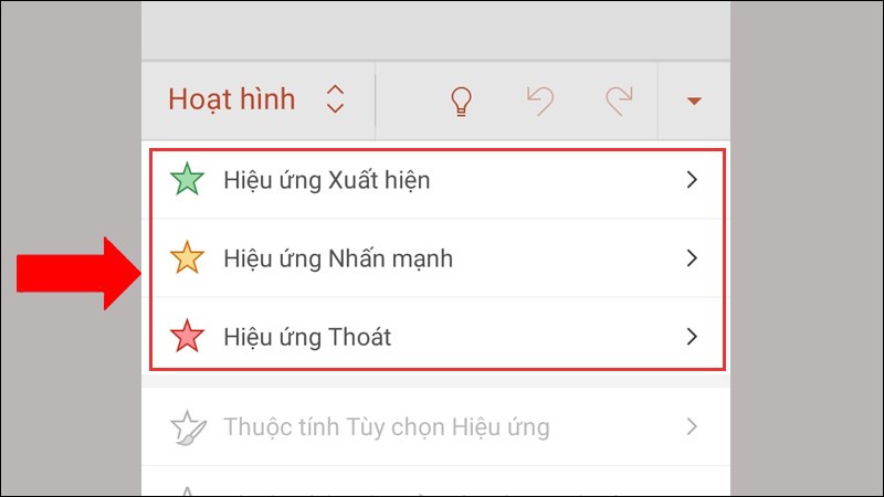 Cách tạo hiệu ứng khi làm Powerpoint trên điện thoại bước 3