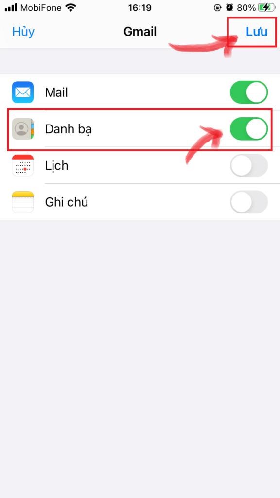 Lấy danh bạ từ Gmail