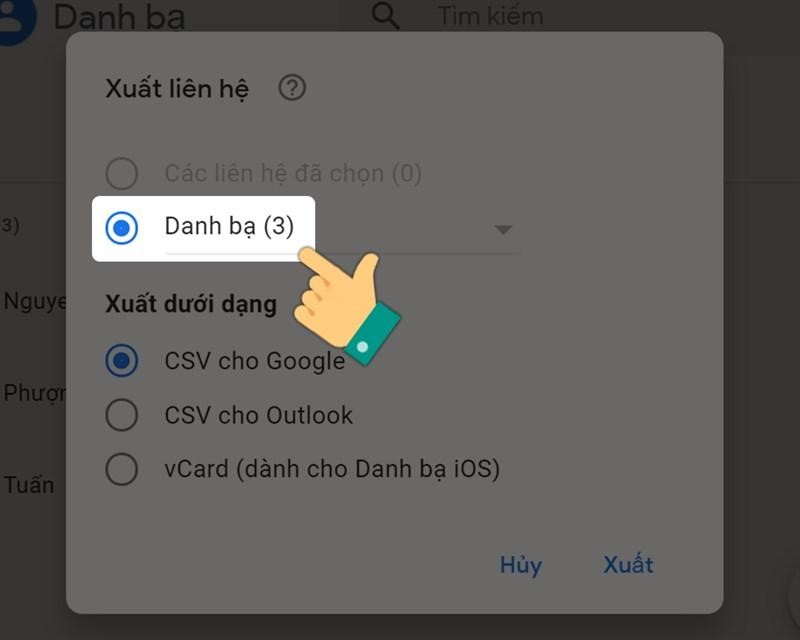 Lấy danh bạ từ Gmail