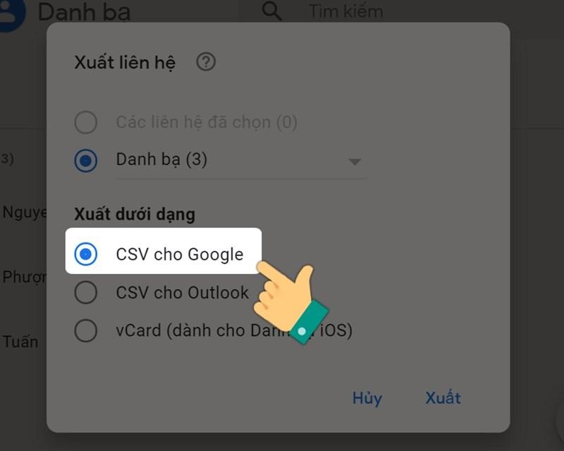 Lấy danh bạ từ Gmail