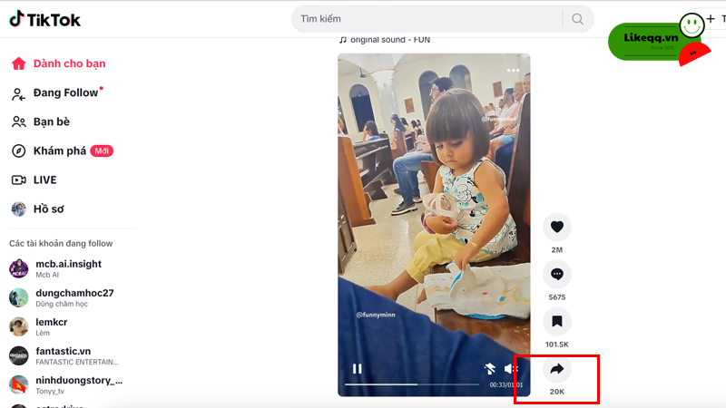 Hướng dẫn lấy link video TikTok trên máy tính