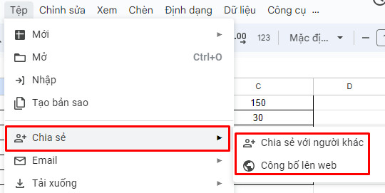 cách tạo file excel trên google sheet