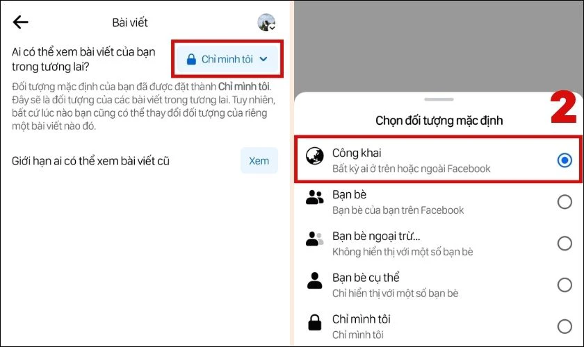 Nhấn vào ô Chỉ mình tôi như hình