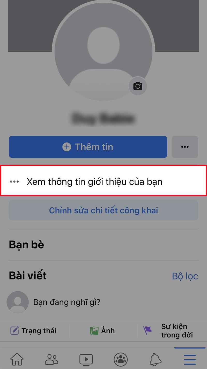 Nhấn vào Xem thông tin giới thiệu của bạn