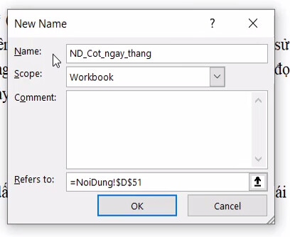 Quy tắc đặt tên và quản lý tên vùng với Name Manager trong Excel