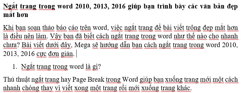 3 cách ngắt trang trong word nhanh chóng ở mọi phiên bản