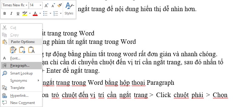 3 cách ngắt trang trong word nhanh chóng ở mọi phiên bản