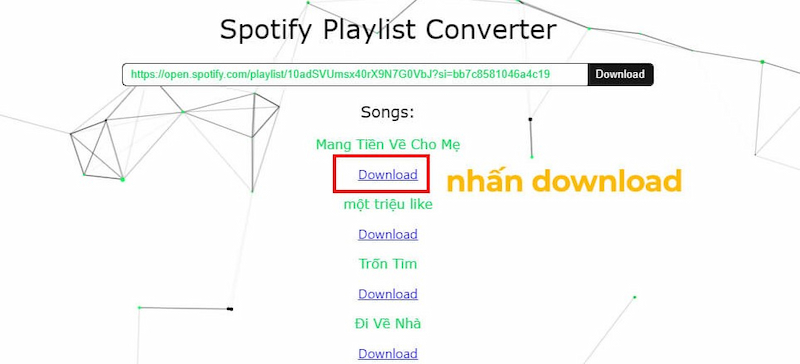 Trang web hỗ trợ tải nhạc miễn phí trên Spotify