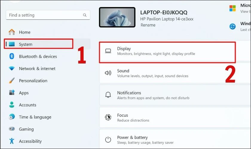 Cách thu nhỏ, phóng to màn hình máy tính tại mục Settings