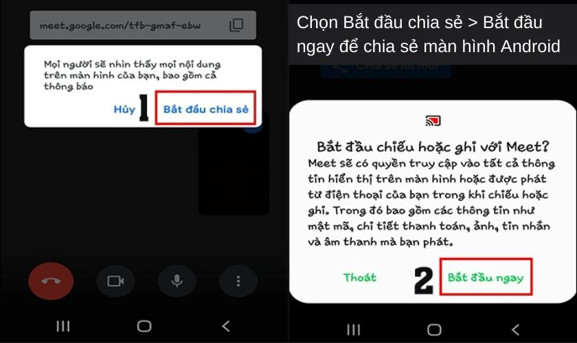 Chọn Bắt đầu chia sẻ