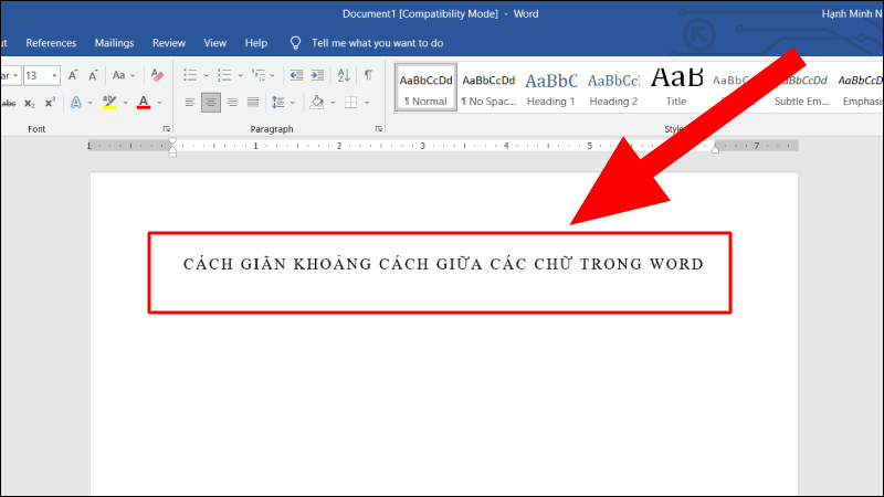 Điều chỉnh khoảng cách giữa các chữ trong word