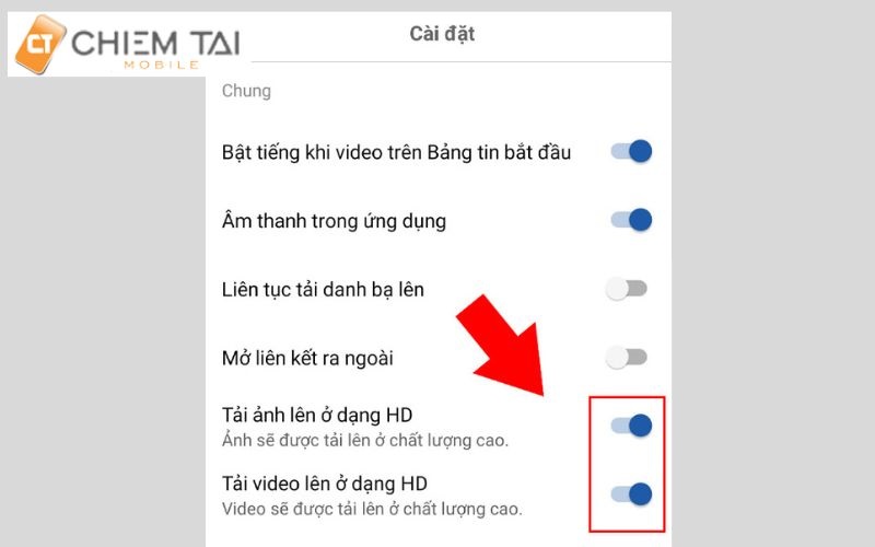 cài đặt đăng ảnh hd lên facebook trên android