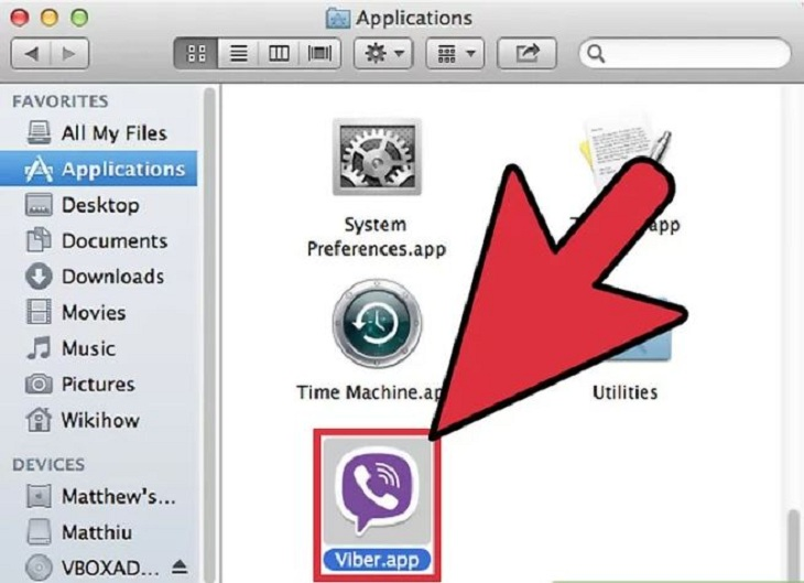 Bạn nháy đúp vào Viber.app trong Applications để mở ứng dụng.