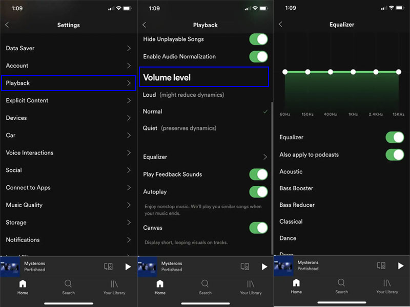 tăng âm lượng iPhone spotify