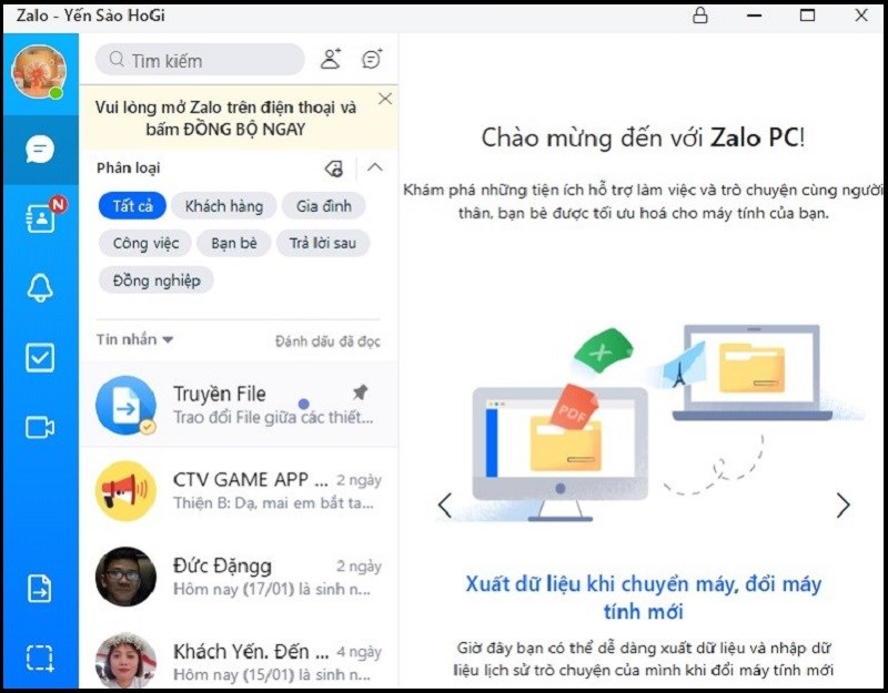 Tài khoản Zalo thứ 2 đã được đăng nhập trên Zalo PC